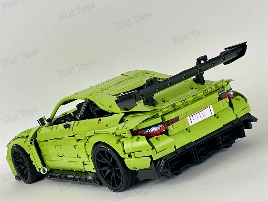 MOC-167189 MOC 3882 шт. 1:8 известных спортивных автомобилей Greenn M4 GTS модель DIY сборка кирпич для мальчиков наборы строительных блоков