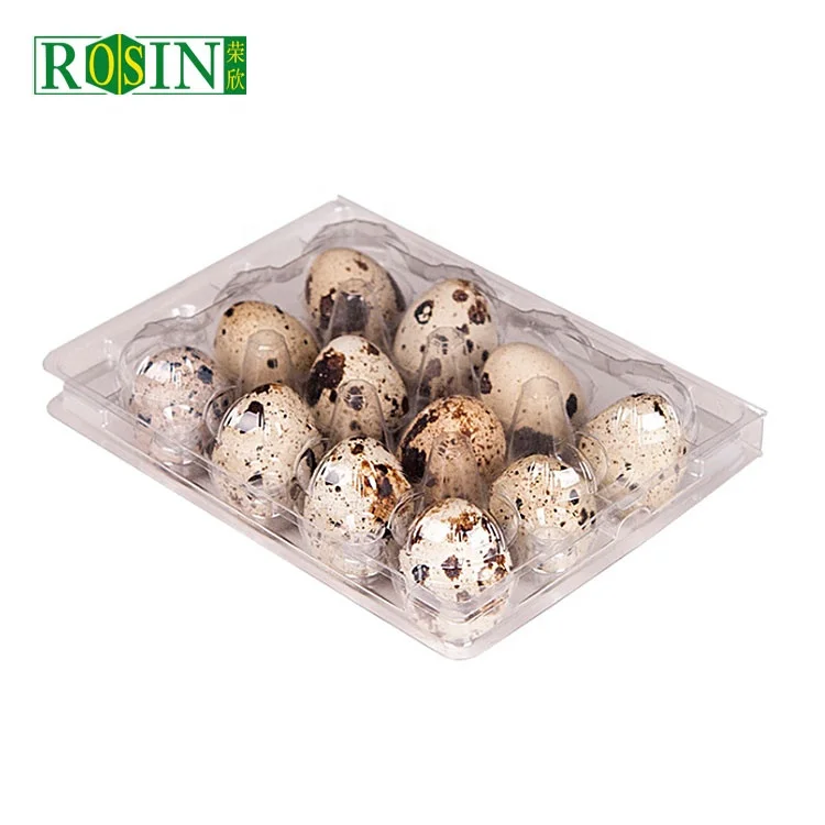 Quail Egg Carton 12 Holes Plastic Egg Tray with Lid Clear Clamshell Disposable Wholesale Pet/pvc Blister Food 14*10.5*3.9cm