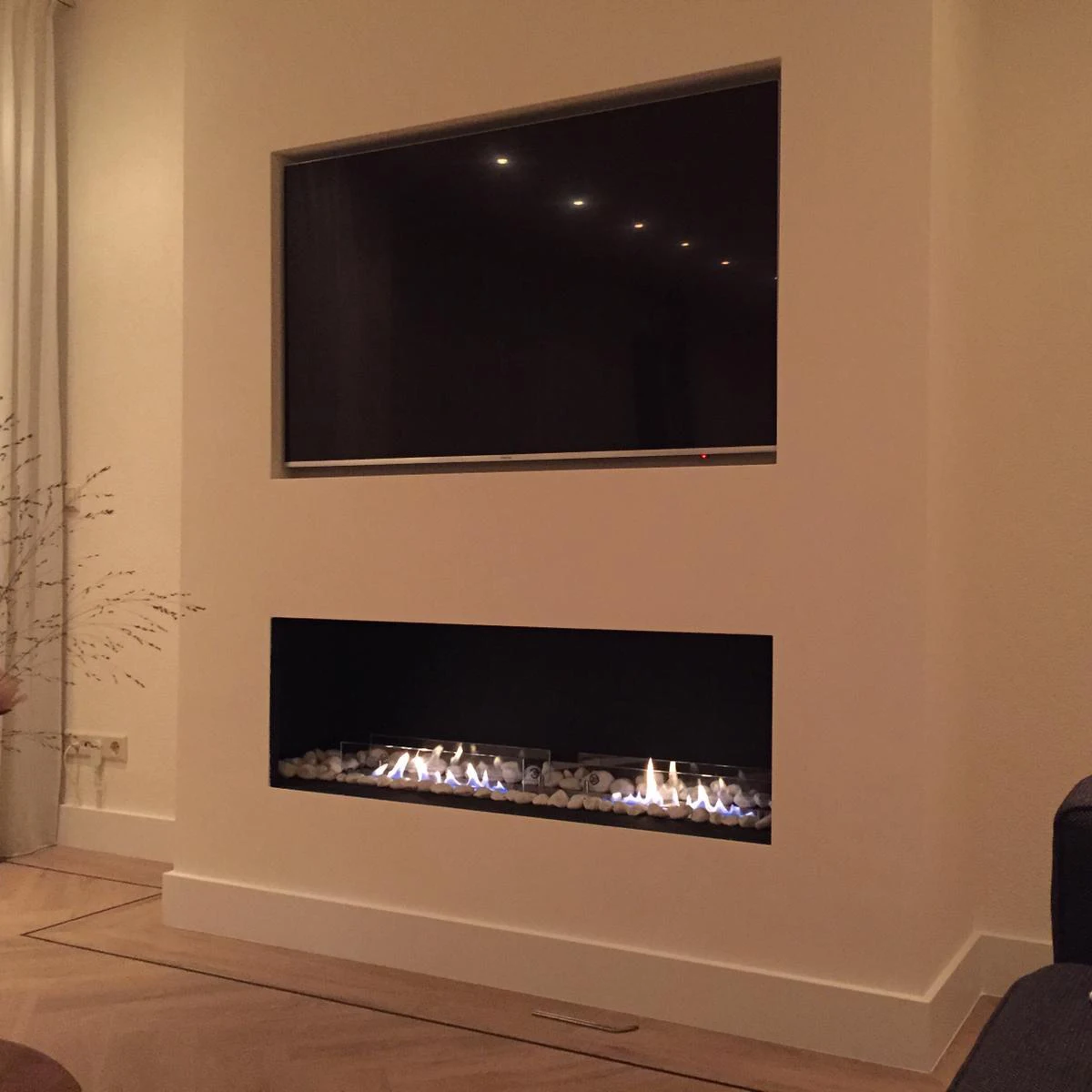 Inno-Fire 48 inch 1200 mm  fireplace insert modern living room chimney design