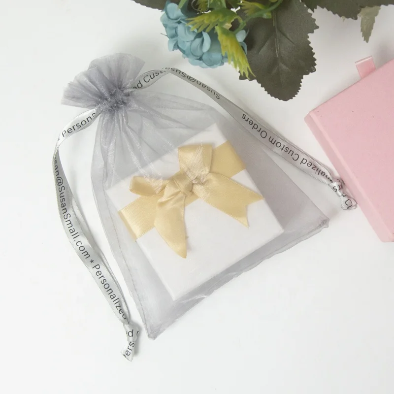 Новый стиль, Прямая поставка с завода, низкий минимальный заказ, индивидуальные сумки из органзы, серебряная Упаковочная Сумка из органзы