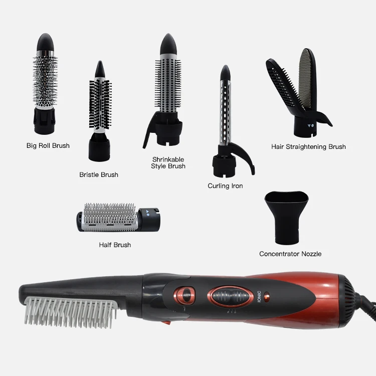 1000 Watt Hair Styling Products Rotating Electric Hair Brush Straightener Hot Air Brush Hair Dryer With 110v and 220v