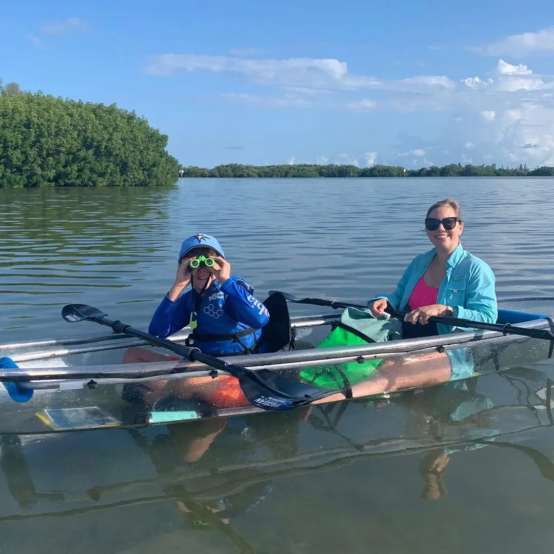 Small Plastic Transparent Double Rowing Boats Crystal Canoe/Kayak Clear Bottom