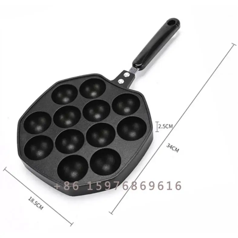 12 отверстий домашняя кухонная антипригарная форма из литого алюминия с покрытием Takoyaki