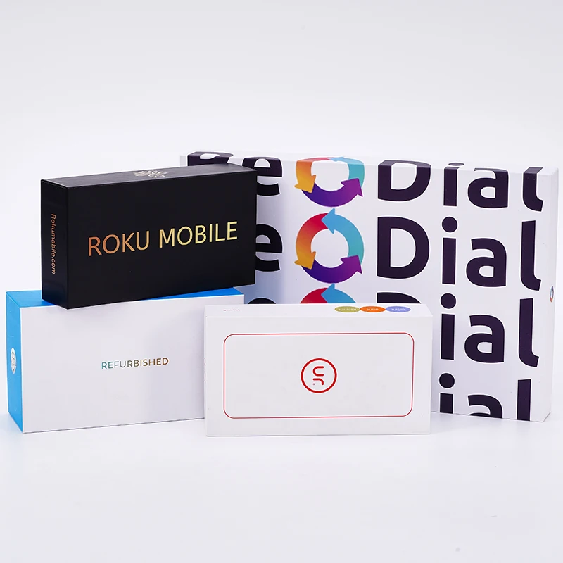 Personalized Logo Lid And Base Paper Gift Box Black Rigid Hard Case Cardboard Phone Accessories Packaging Boxes