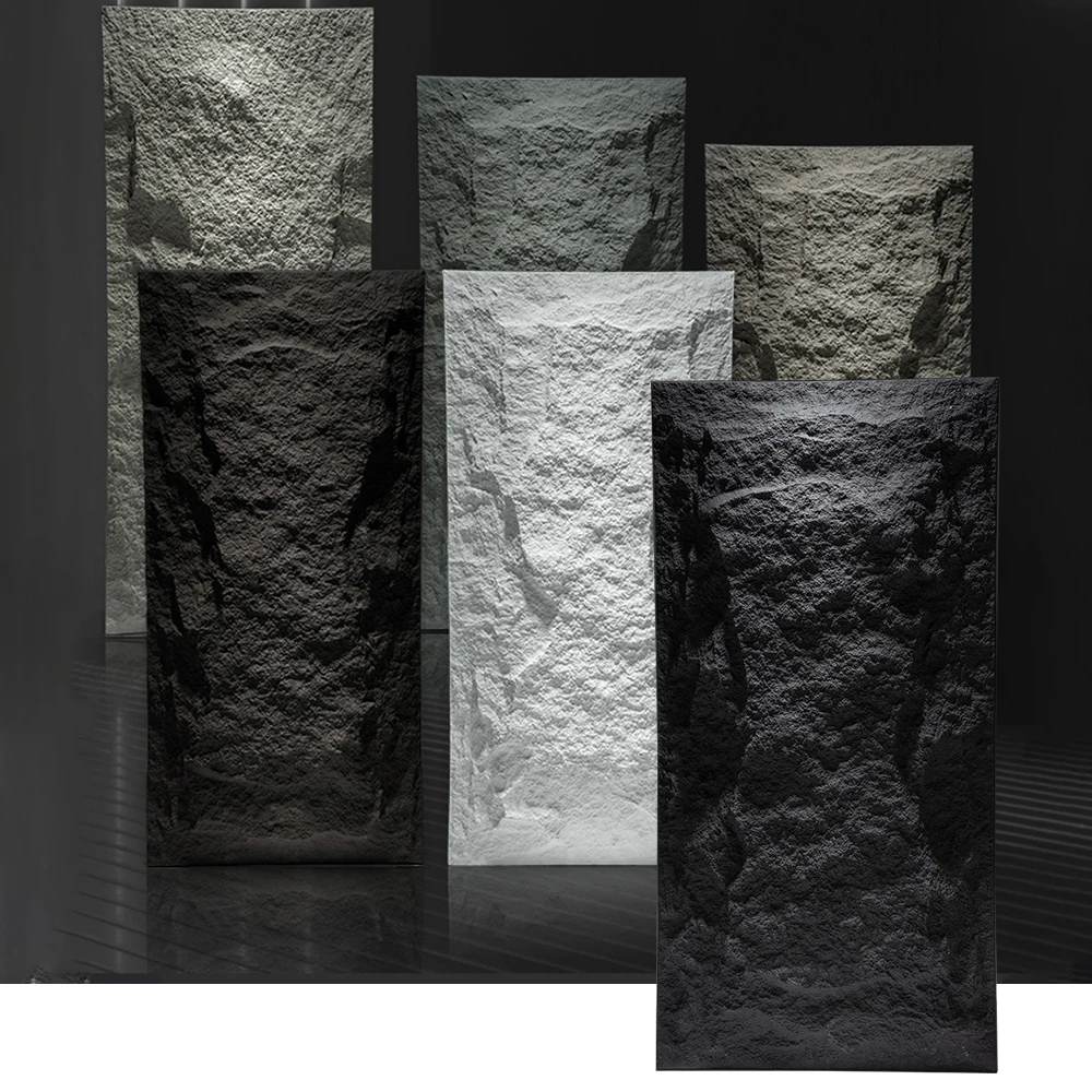 Wholesale Exterior artificial Faux peel large board lightweight interior Mushroom 3d Pu Stone Wall Panel decoration material