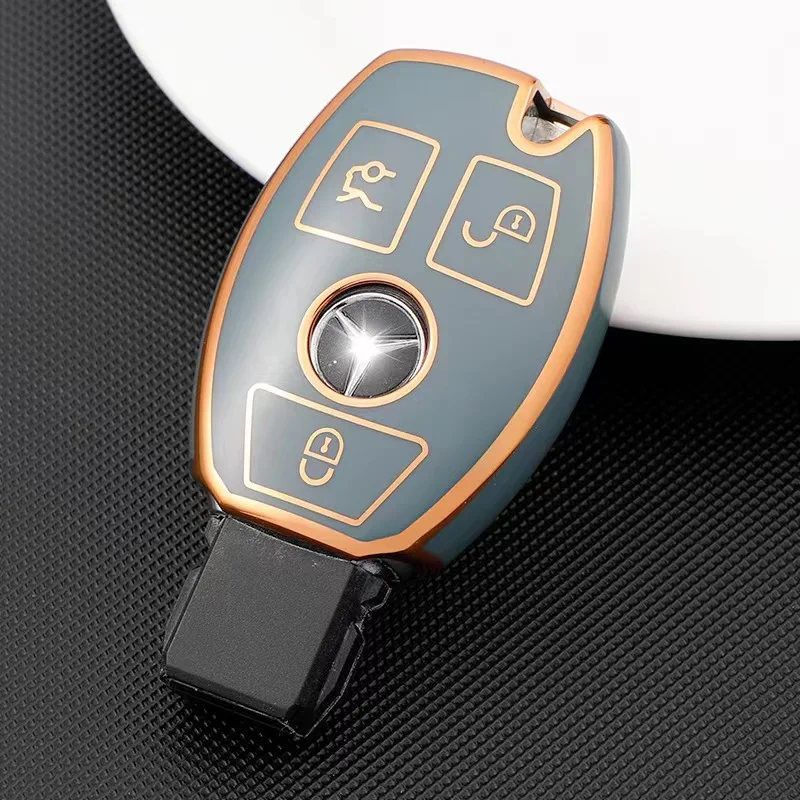 Factory custom OEM 3 buttons TPU car key fob cover case for mercedes benz A C E M S Class GLK CLA GLA GLC