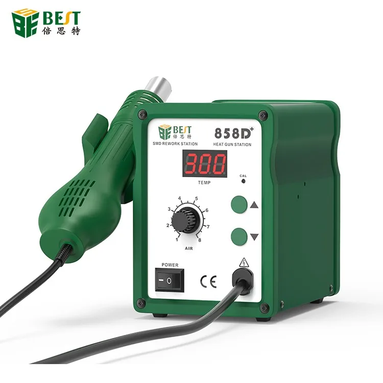BST-858D + 640W пистолетного де ar quente SMD сварки горячим воздухом станции СВЕТОДИОДНЫЙ цифровой дисплей паяльная станция для