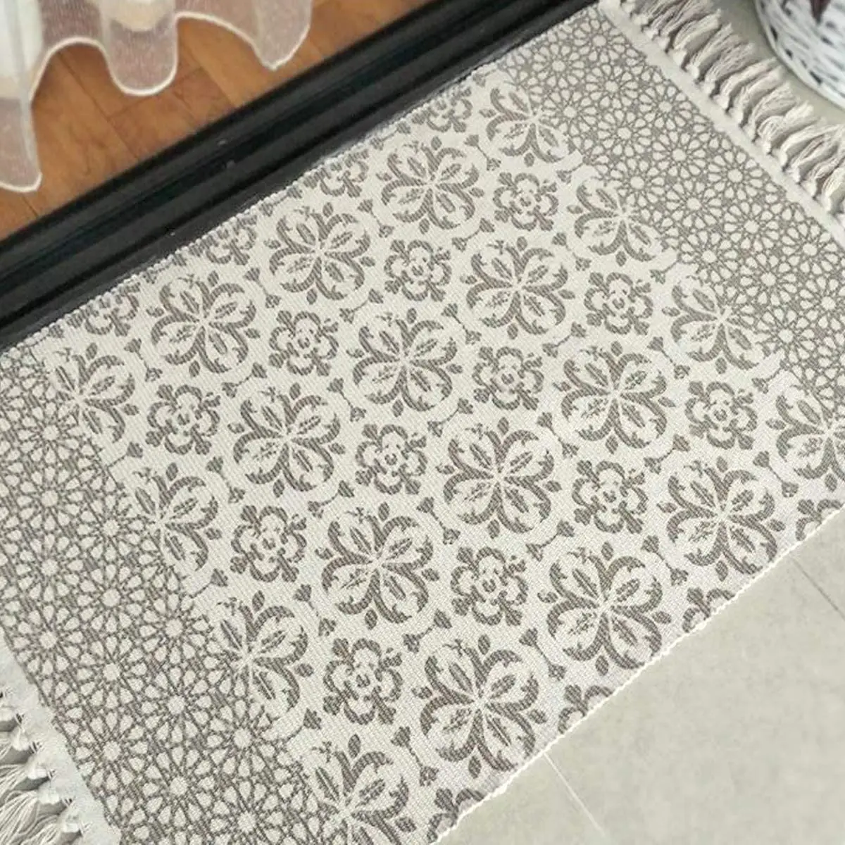 Custom wholesale cheap Moroccan retro Bohemian bathroom kitchen absorbent cotton Moroccan carpet set