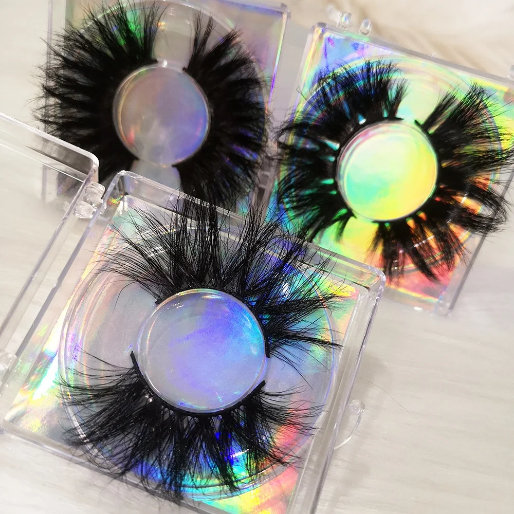 Own Brand Eyelash Boxfor Eyelash Box Eye Lashesh Box Blue 3d Mink Cosmetic Packaging Corrugated Board Handmade Hand Made Lashes