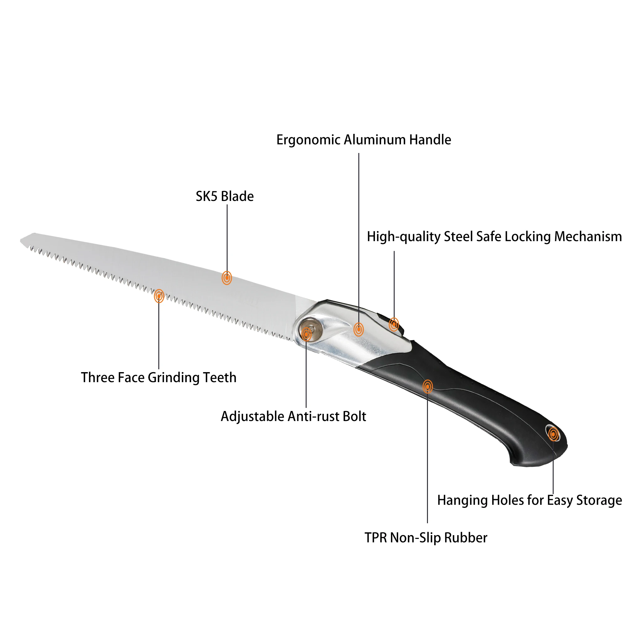 SUNWELL Professional Folding Camping Saw Garden Mini Curved Saw Folding Hand Pruning Saw