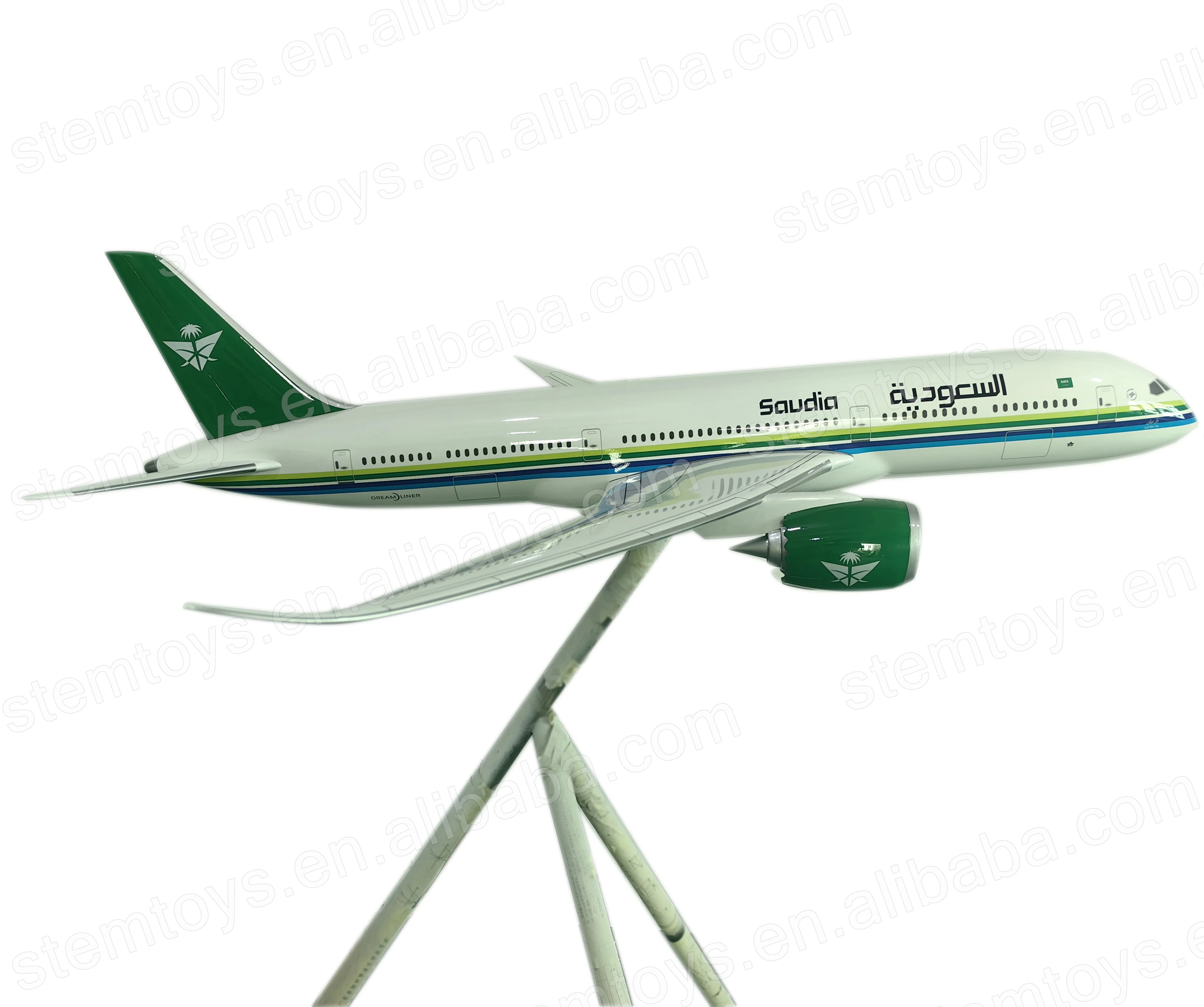 Saudi airlines B787 fiberglass resin large aircraft model 120cm floor decoration model