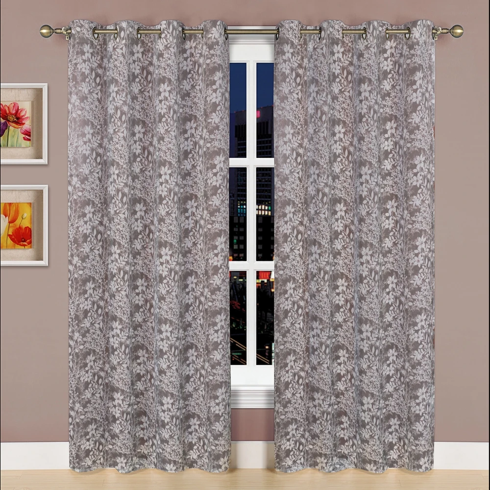 OWENIE Sheer Fabric Voile Grommet Window Curtain Suitable for Living Room/Bedroom Geometric Zigzag Gauze Curtain