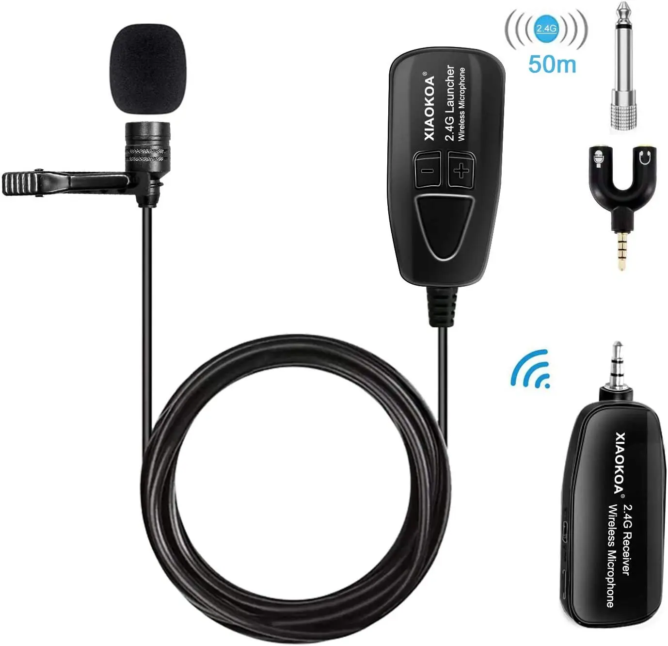 
2.4G Wireless Microphone System Wireless Lavalier Microphone for Teaching Meeting Tour Guide Microphones 