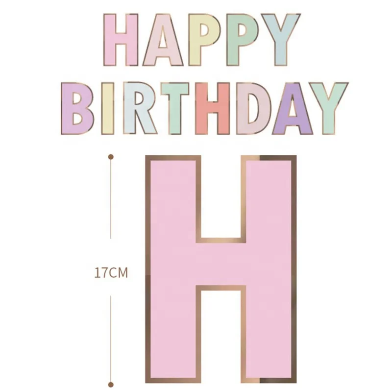 New Macaron Paper Bunting Flags Kids Birthday Party Supplies Baby Shower Decoration Pastel Happy Birthday Banner