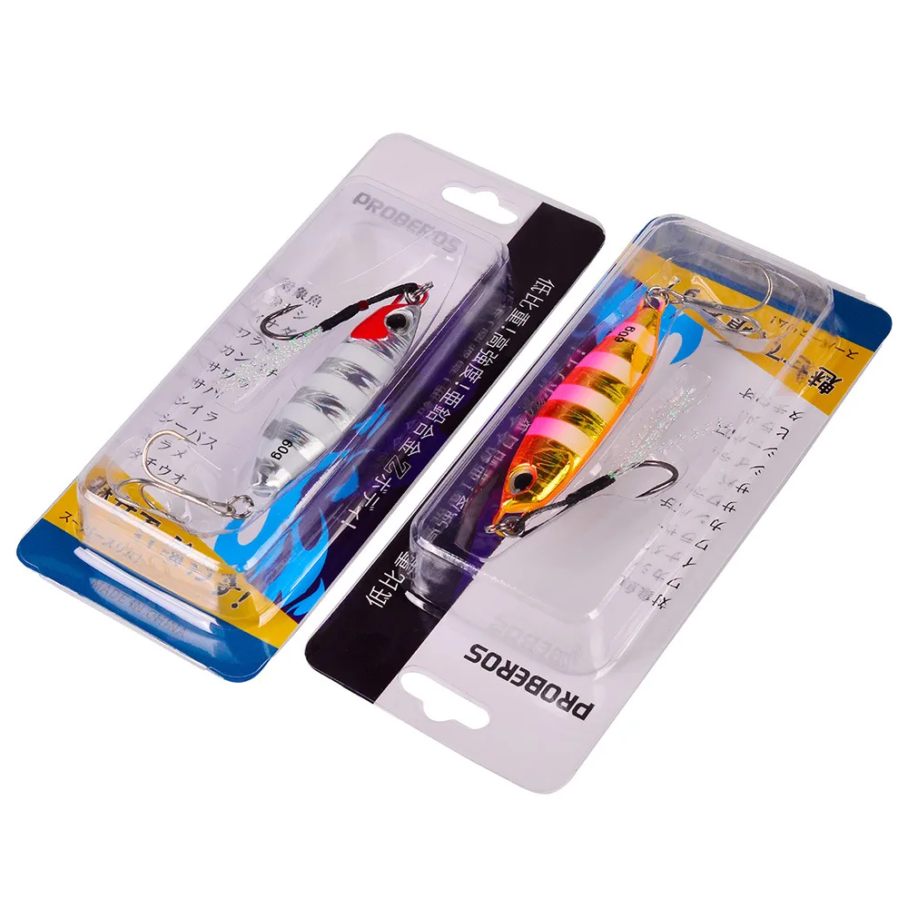 CASTSOON  Saltwater Fishing lure Metal jig 15g 20g 30g 40g 60g Artificial Baits Sinking Slow Jigging Lure Metal Slow Jigs