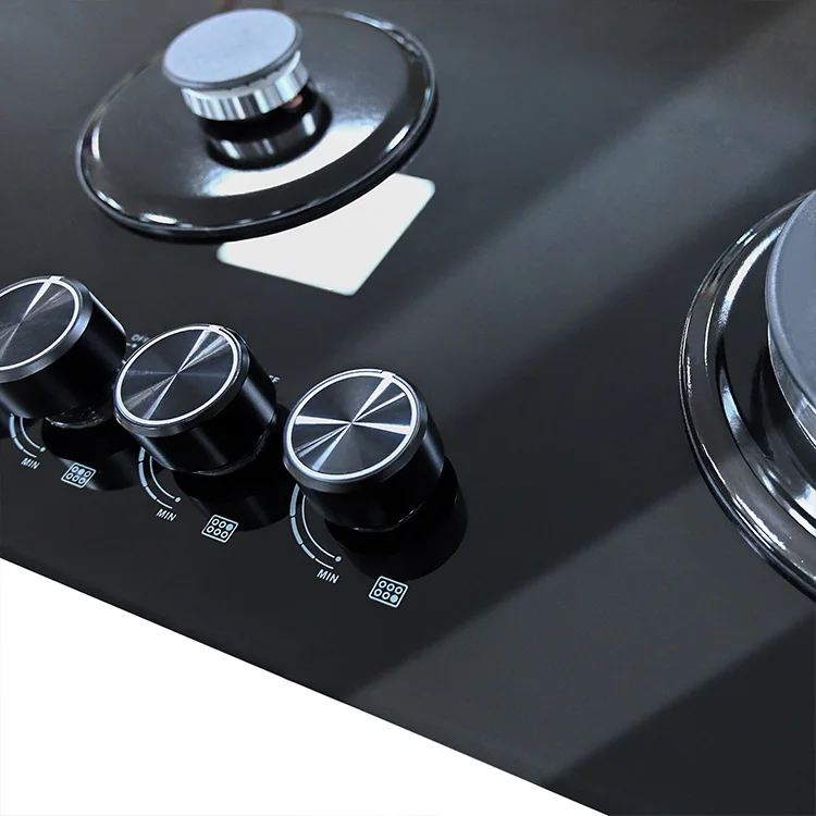 Household gas cooker reasonable price modern novel design gas stove 6 burners stainless steel electric glass top gas stove