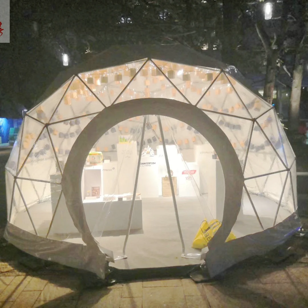 Небольшой Размер Роскошный прозрачный геодезический водонепроницаемый Круглый купол палатка сад Lgloo дом для продажи