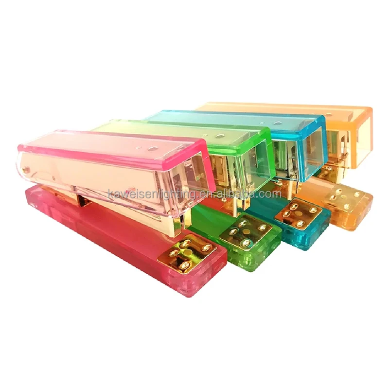 Luxury Modern Manual Acrylic Stapler Machine Colorful Document Paper Binding Office Supplies for Stationery School & Office Use