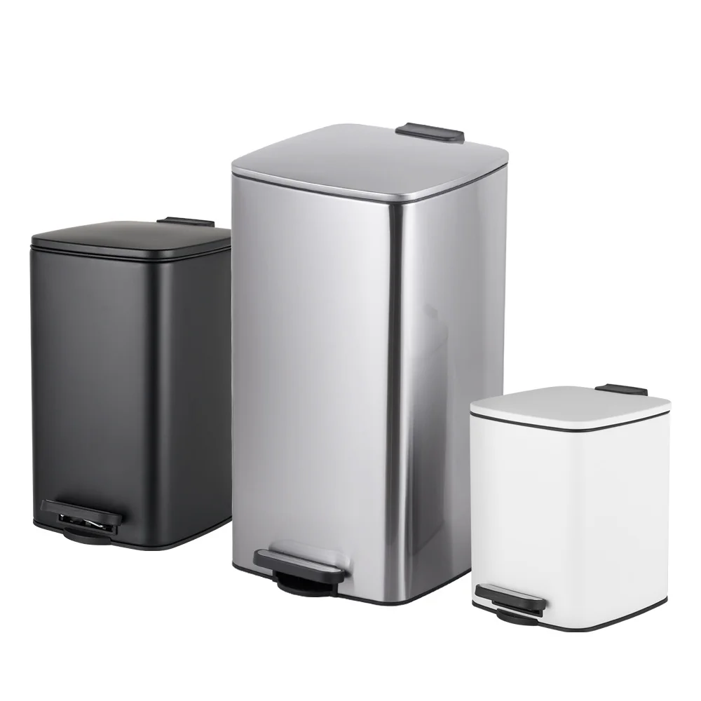 30 л декоративный мусорный бак из нержавеющей стали с пластиковой внутренней бочонкой WBS131
