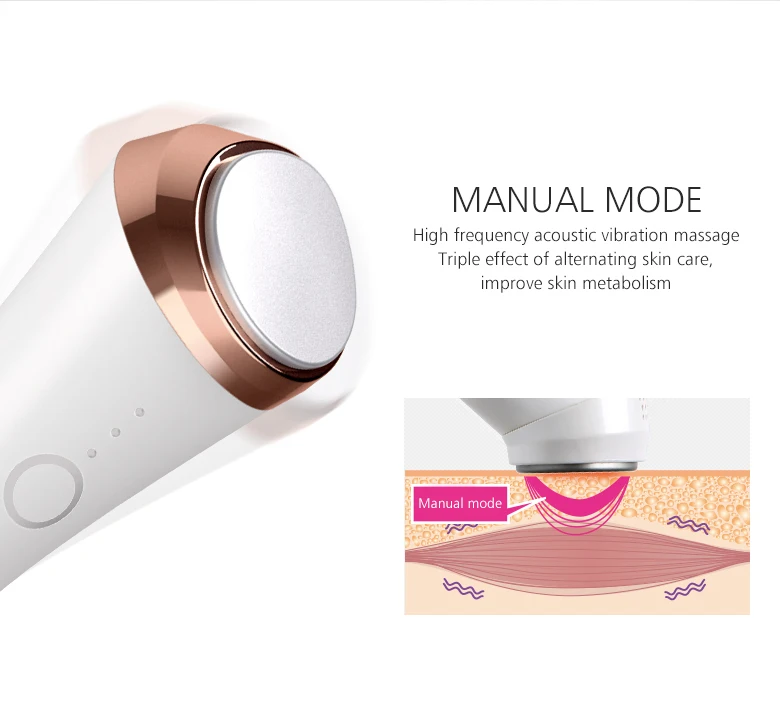 Rechargeable Hot and Cold Beauty Instrument Skin Care Device Sonic vibration Electric Cool Warm massage device 1521