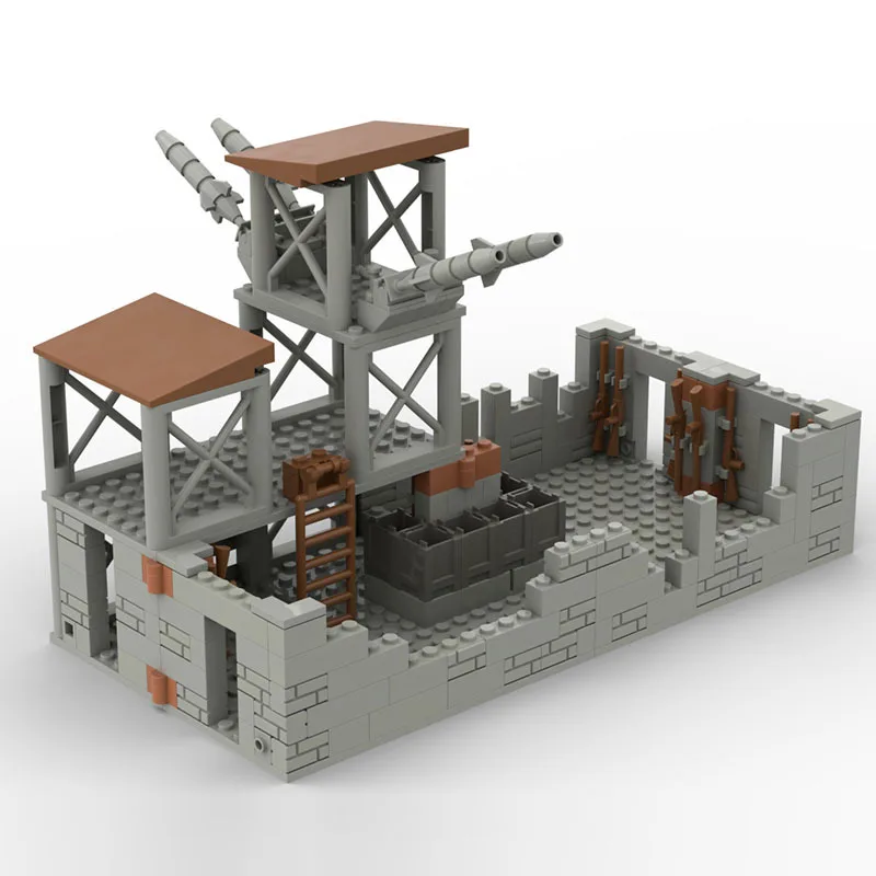 MOC армейские игрушки Боевая Военная база башня пушка мелкие частицы soldados Diy набор строительных блоков для детей