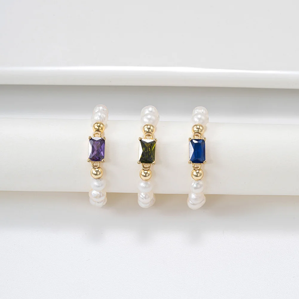 RINNTIN GPR17 New Arrival Fashion anillos plata Fine Jewelry Rings With 4A Zircon Women Wholesale Freshwater Pearl Rings