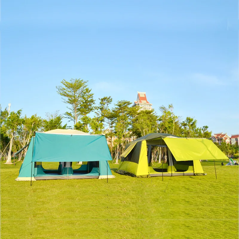 Outdoor Camping Double-decker Two-bedroom Tent Camping Rainproof 8 People High-quality Big Tent