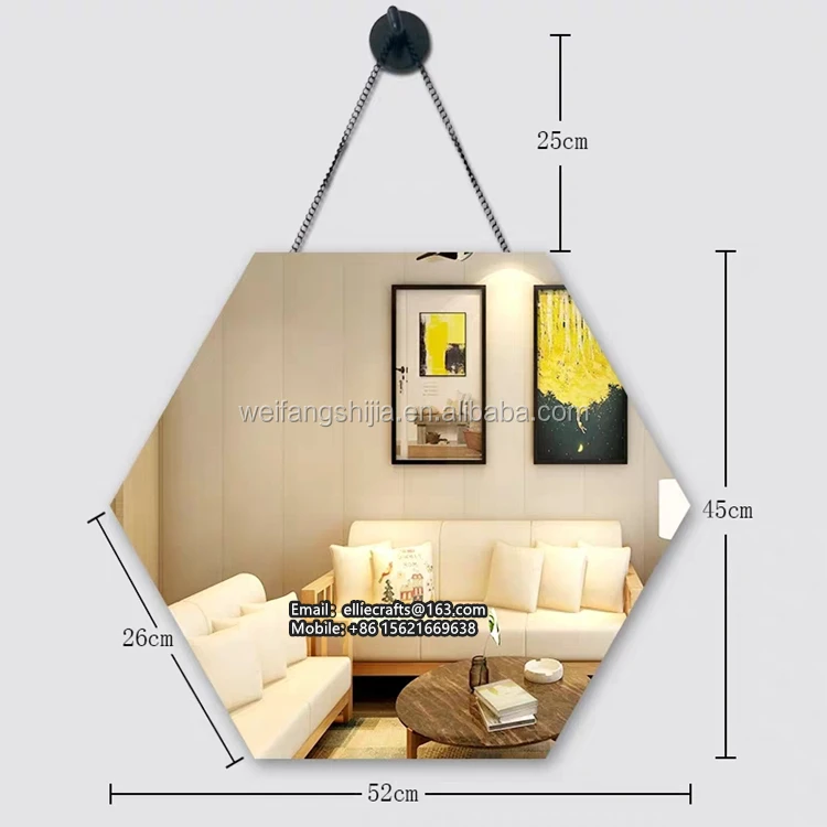 Hexagon mirror metal chain