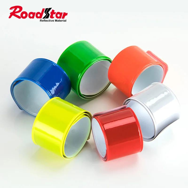 3X30 cm OEM PVC Reflective Slap Band Reflective Wristband Reflecting Bracelet For Sport