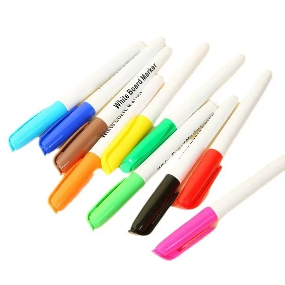 Hot Sale Easily Wiping Multi-color  Bright Color Erasable Marker Pen 10 Colors White Board Pen Set