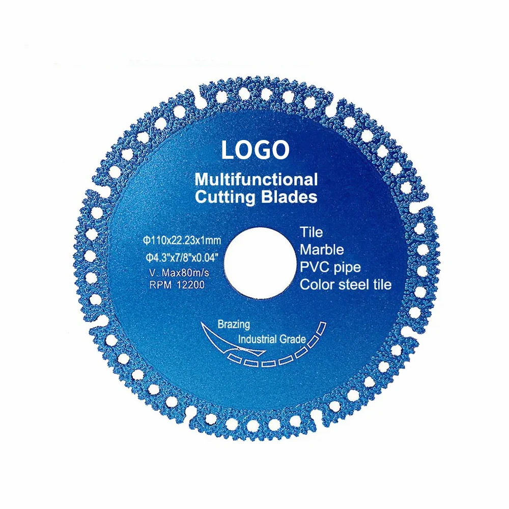 Brazed Diamond Cutting Disc Circular Saw Blade for Steel Metal Stone Cast Iron Rebar Aluminum 100/115/125mm