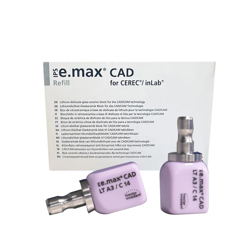 IPS emax CAD C14 Porcelain Block lithium disilicate  for Aesthetic restoration