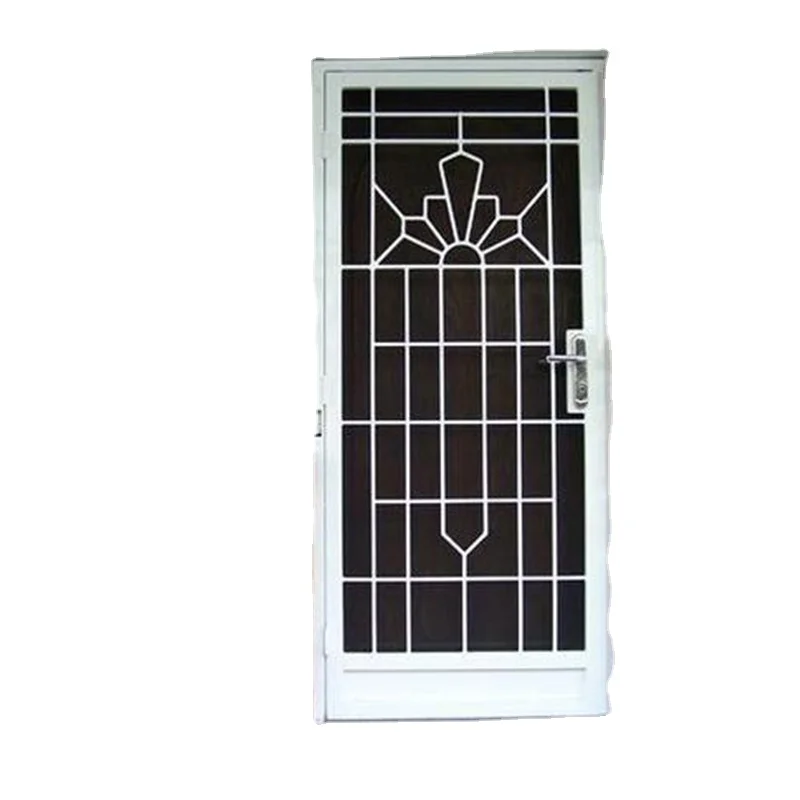 Professional Factory price new fashion wrought iron front doors design modern iron single door