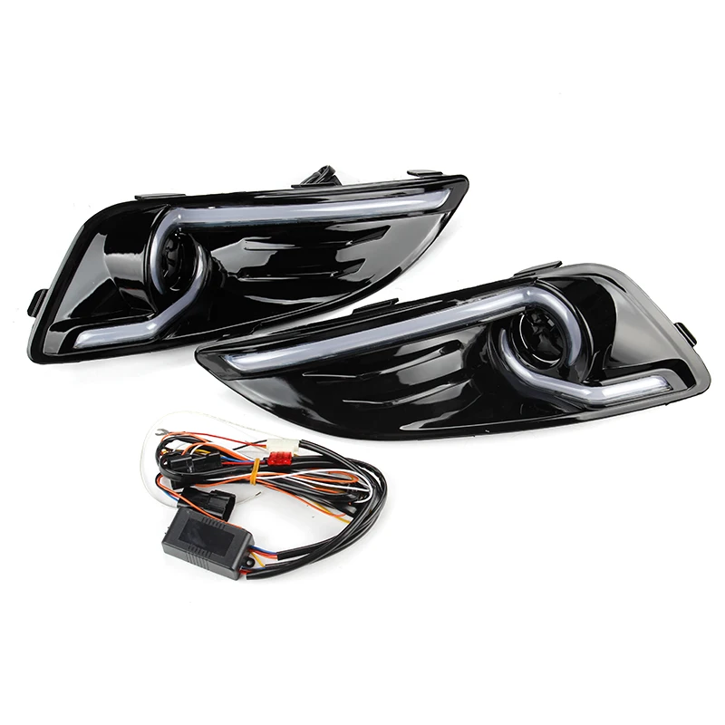 Дневные ходовые огни KEEN для Ford Fiesta 2013-2016, желтый сигнал поворота, ДХО, противотуманная фара, фара дальнего света