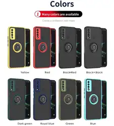 For Motorola MOTO ONE Fusion Plus Marco 360 Rotation Ring Kickstand Magnetic Car Mount Hard Plastic 2in1 Hybrid Back Cover Case