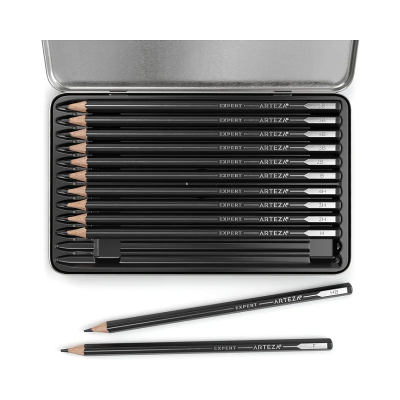 Good quality rectangular  pencil tin box / 12 pieces pencils customized tin case