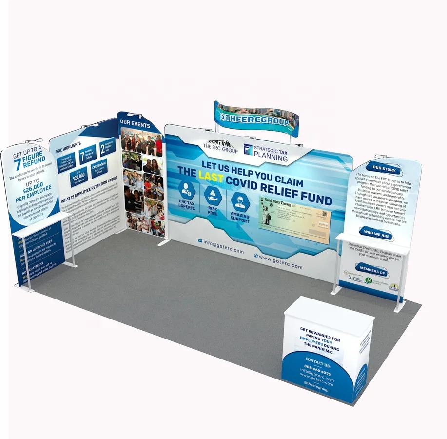 10x20 portable large display aluminum frame tension fabric trade show exhibition  booth