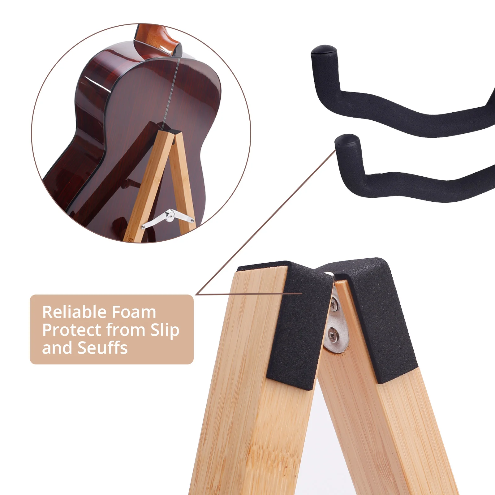 American Hard Maple Guitar Stand  A Type Solid Wood Travel stands Portable electric guitar Display
