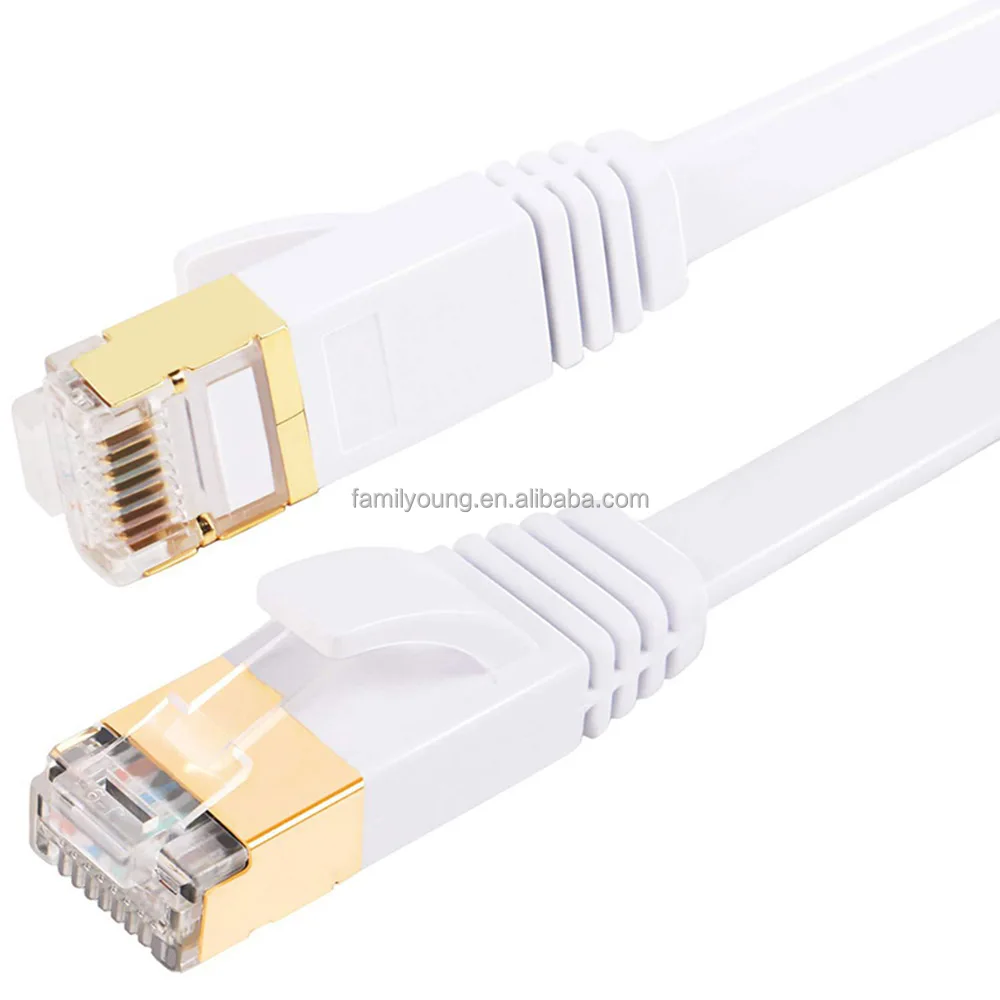 32AWG Cat7 Ethernet Cable Cat 7 High Speed Flat Gigabit SFTP RJ45 LAN Cable 10Gbps Network Cable Patch Code for Router Ethernet