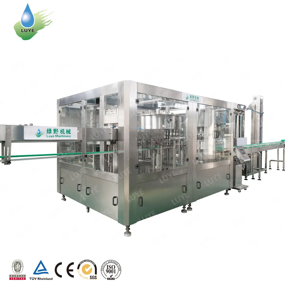 Full Automatic 3 IN 1 Small Scale PET Bottle Mineral Water Liquid Beverage Rotory Filling Capping Machine