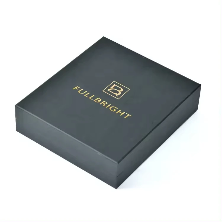 Luxury Black Rigid Gift Box Cardboard Foil Lid Towel Necktie Tie Sets Leather Belt Box Packaging for Belt