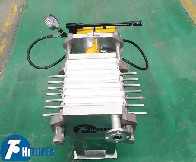 250x250mm size small lab membrane plate filter,manual  hydraulic compress filter