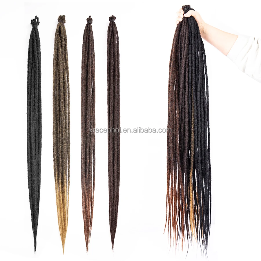 Brown Handmade Dreadlocks Hair Extensions 36 Inch Crochet Braids Maya Hip-Hop Synthetic Dreads Crochet Braiding Hair