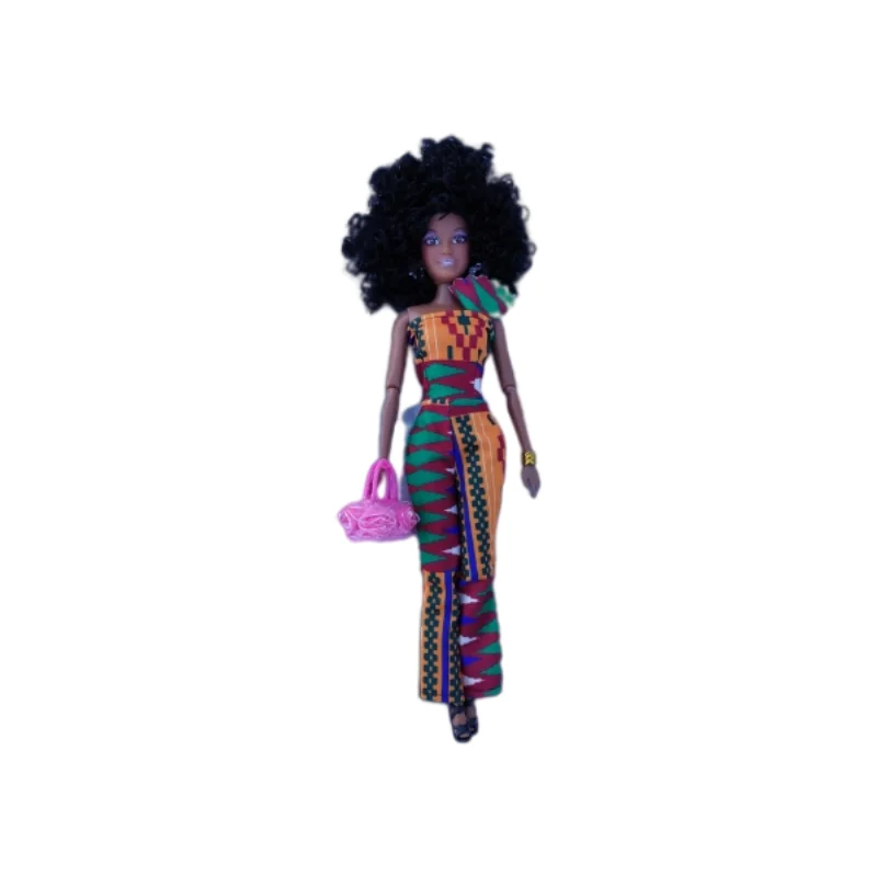 Beautiful African dolls Baby Movable Joint African Doll Toy Black Explosion head Pretty Long skirt Doll Toys For Girls Best Gift
