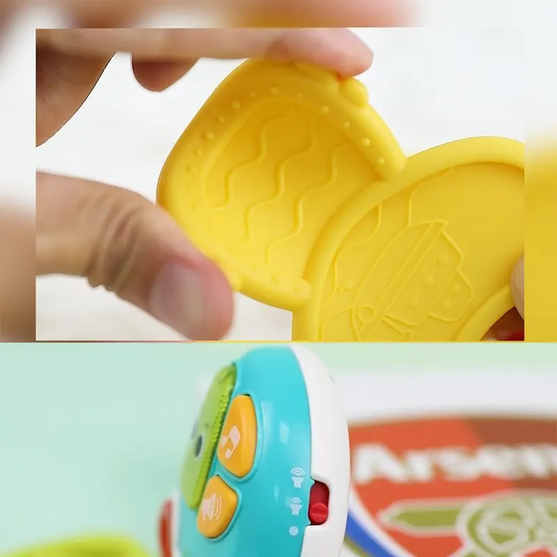 Samtoy Education Toy BPA Free Baby Chew Rattle Teether Build in Light Songs Sound Plastic B/O Musical Car Key