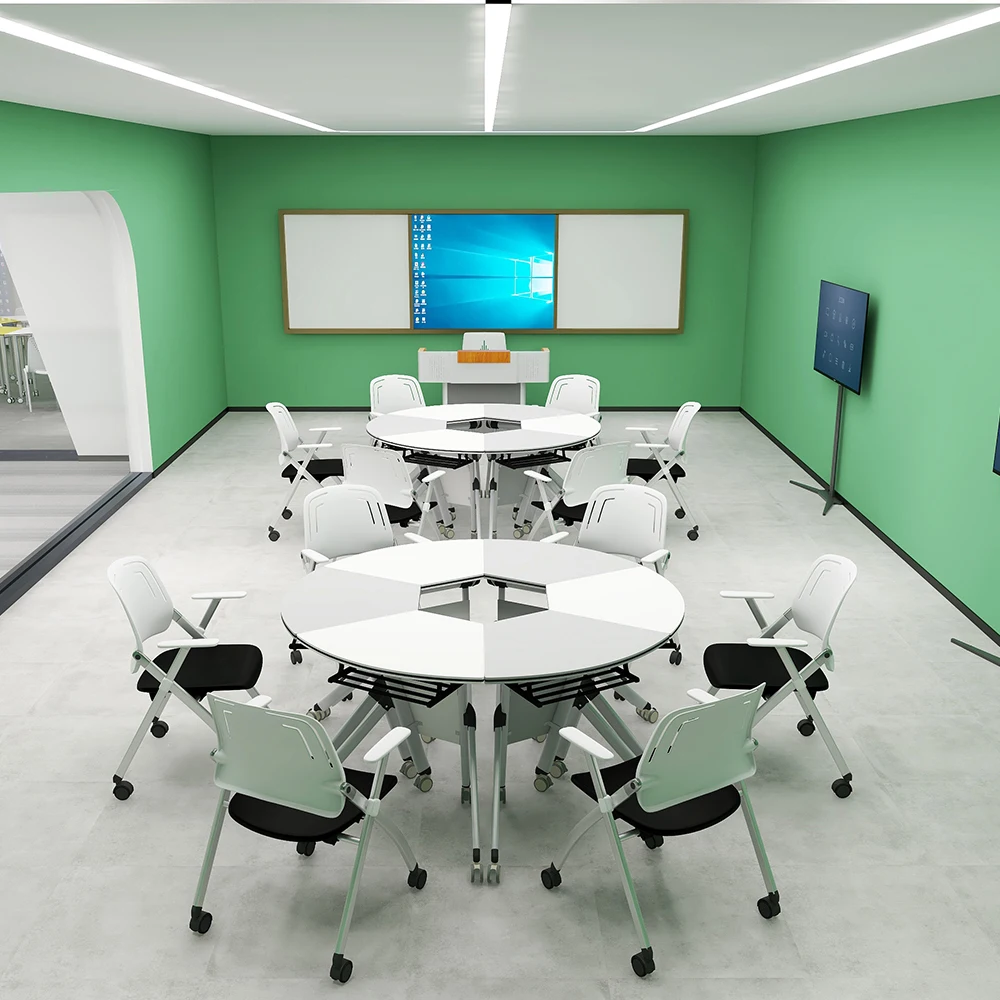 Office Foldable Conference Table Furniture Manufacturers Meeting Training Table Folding Table Desk With Wheels