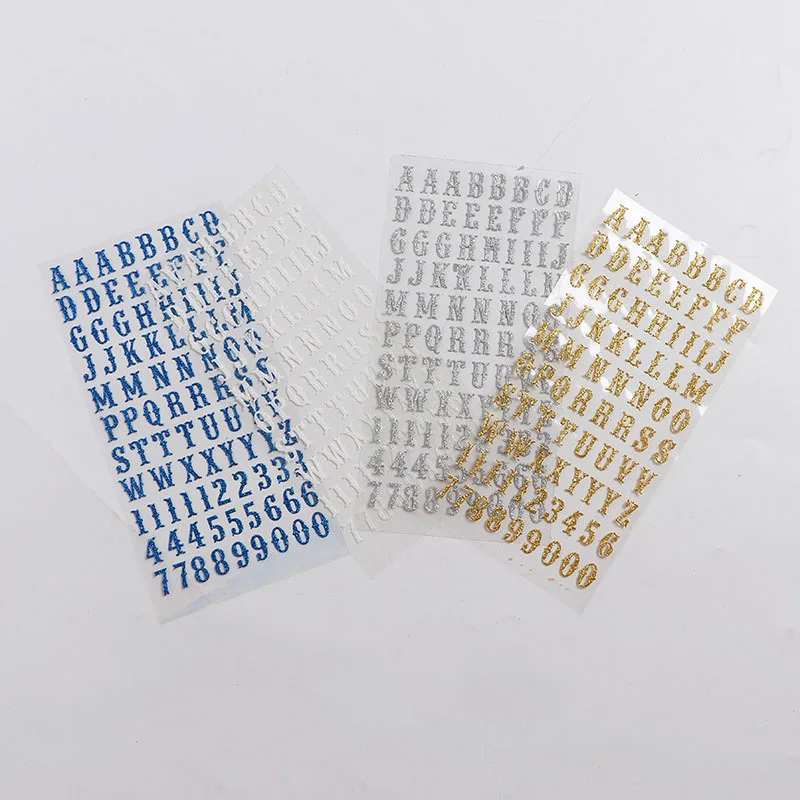 Laptop Sticker Letter Sticker Gift Decoration Gold Foil Silver Hot Stamping Vinyl 3d Alphabet Wedding Birthday PVC Waterproof GH