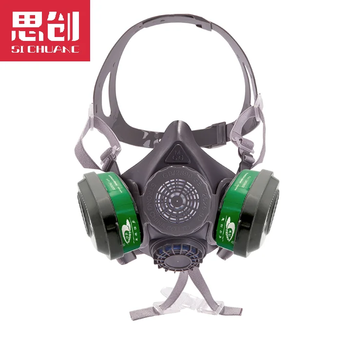 M60 Half Face Aura Mask Gas Respirator Filter for Chemical Pesticide Safety