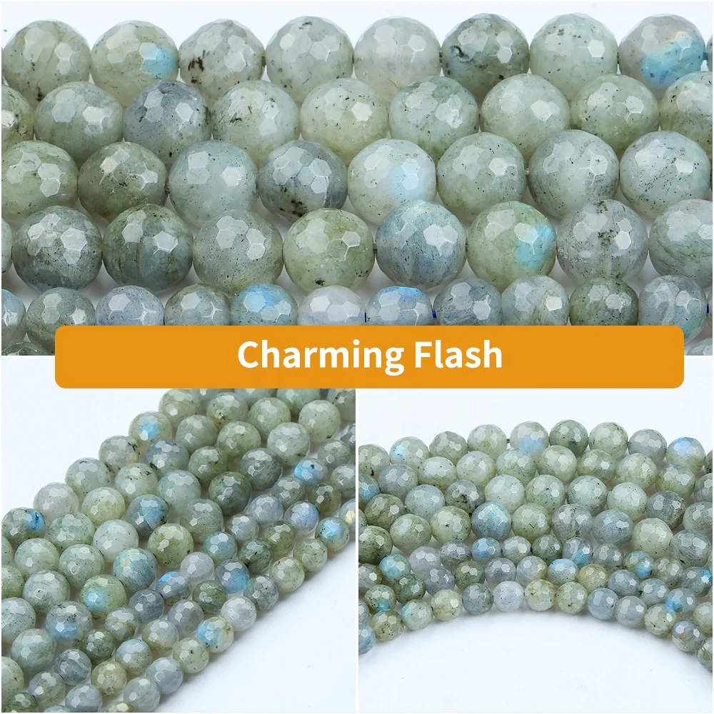 Wholesale Natural Madagascar Labradorite Faceted Beads for Jewelry Making Crystal Lapis Tourmaline Moonstone Gem Stone Beads