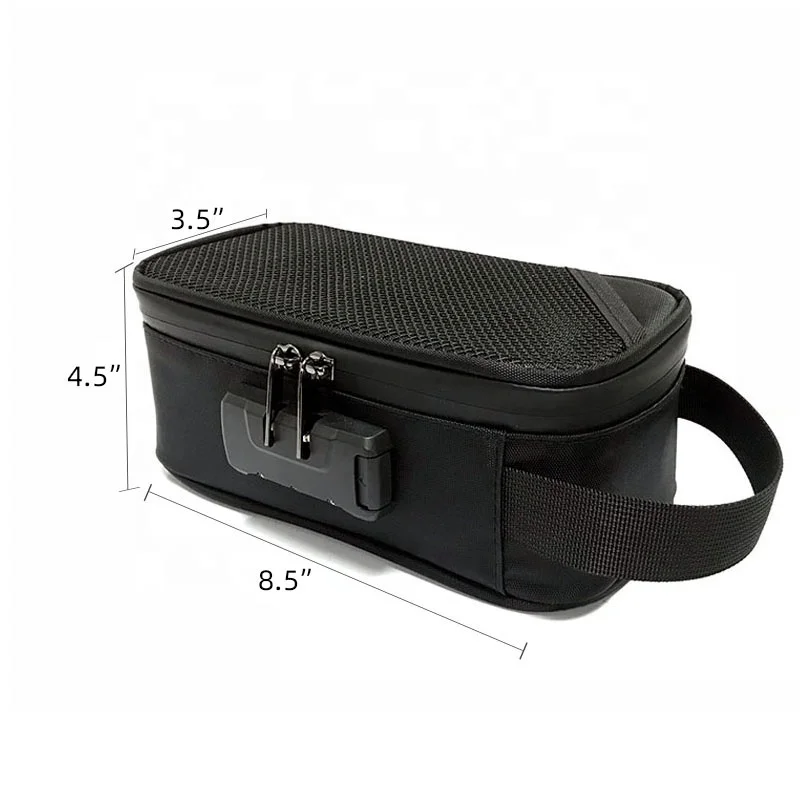 OEM carbon lined waterproof stash box for accessories smoking travel container odor proof case